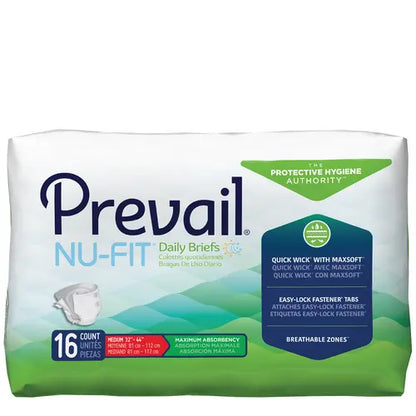 Prevail Nu-Fit Adult Briefs with Tabs, Maximum